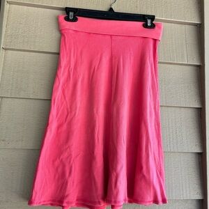 Hard Tail skirt tiny ribbed fabric cotton/spandex blend pink peach tone Sz S